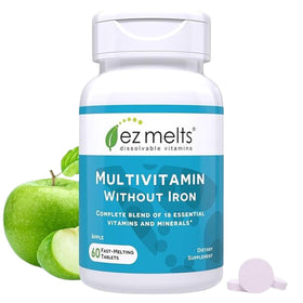 EZ Melts Multivitamine Dissolvante sans Fer 60 Comprimés Pomme vue avant