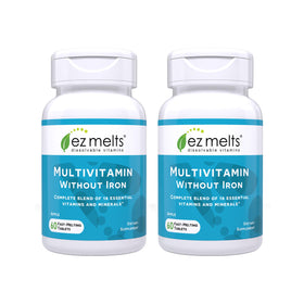 EZ Melts Multivitamine sans Fer 120 Comprimés Saveur Pomme vue de face