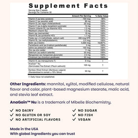 EZ Melts Multivitamines Femmes 120 comprimés pêche, emballage