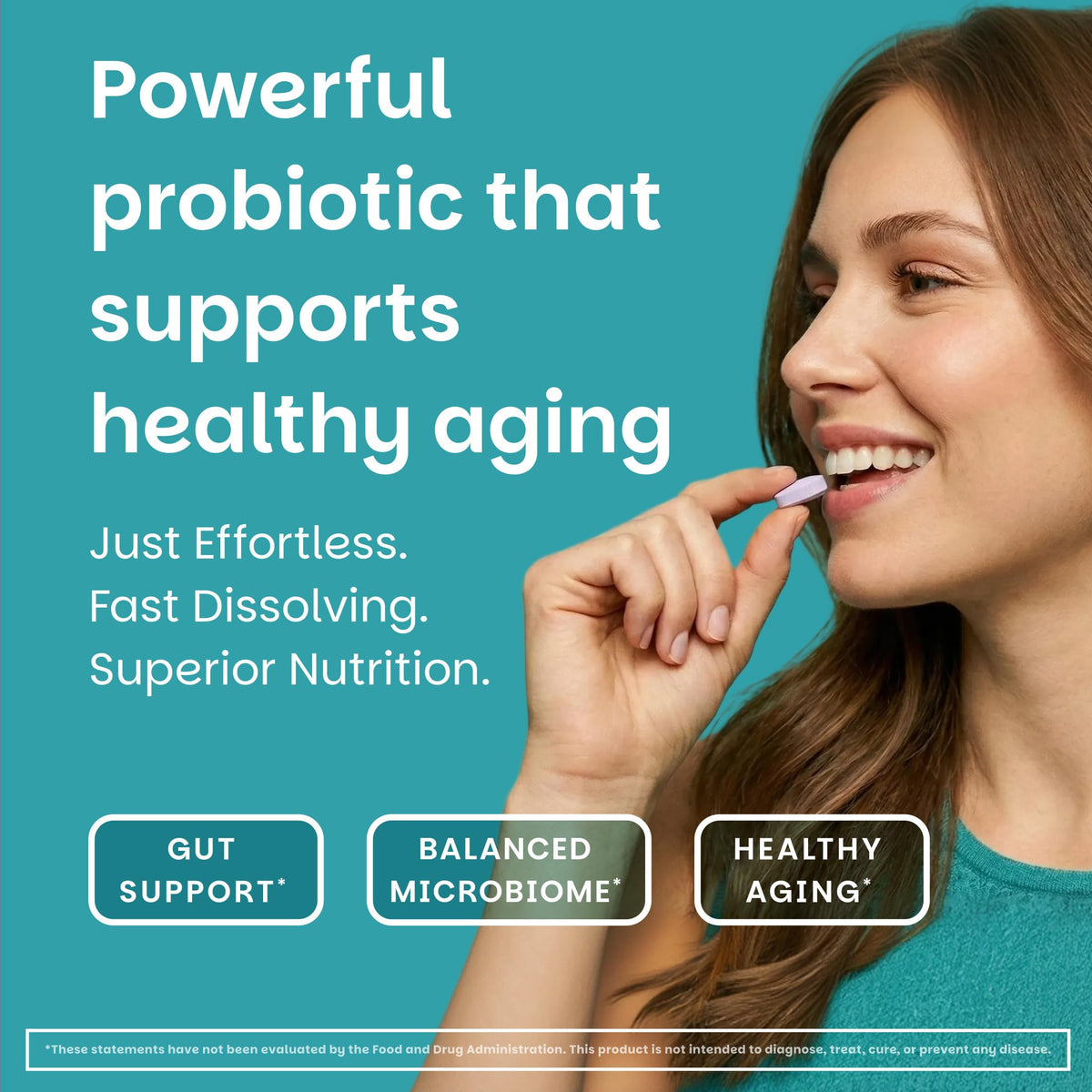 EZ Melts Probiotique Fraise - comprimés fondants dans la main