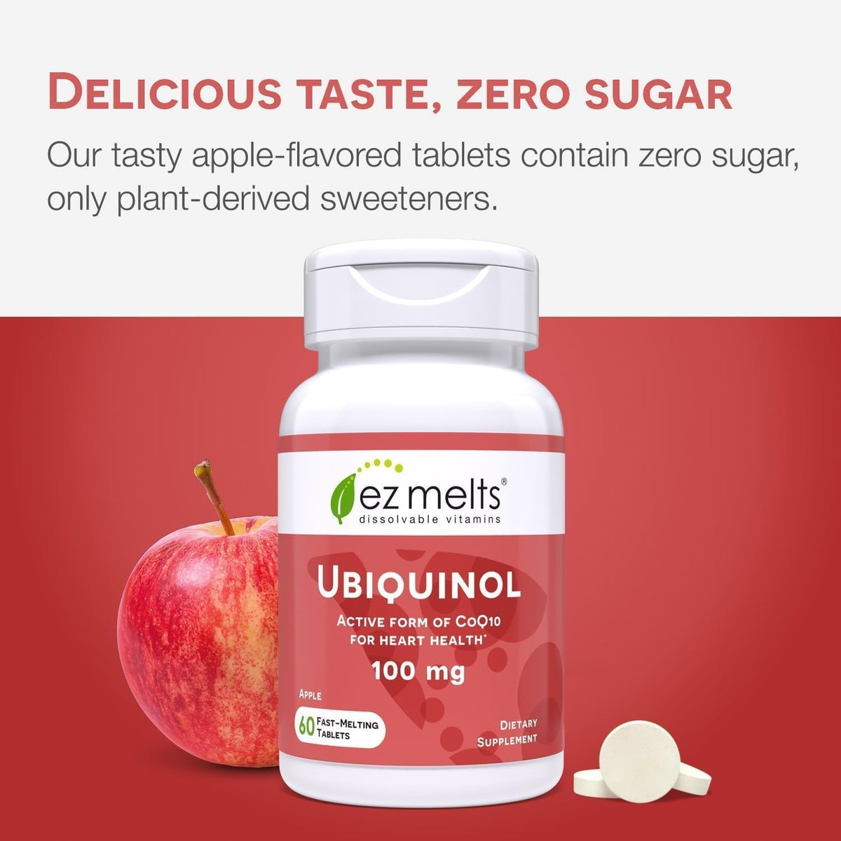 EZ Melts Ubiquinol 100 mg, étiquette du produit