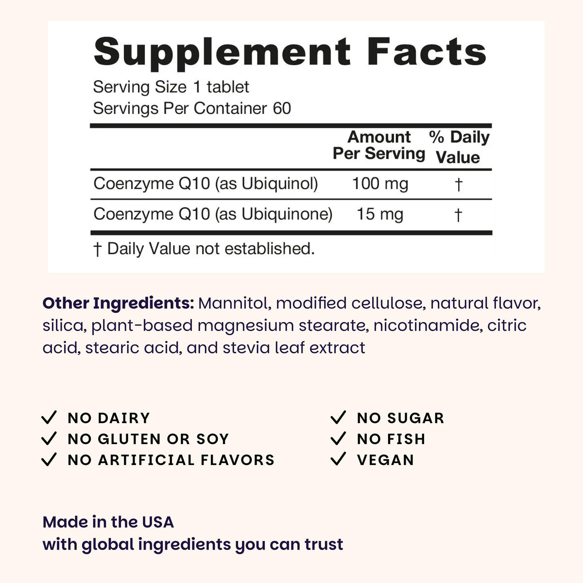 EZ Melts Ubiquinol 100 mg, vue de côté de l'emballage