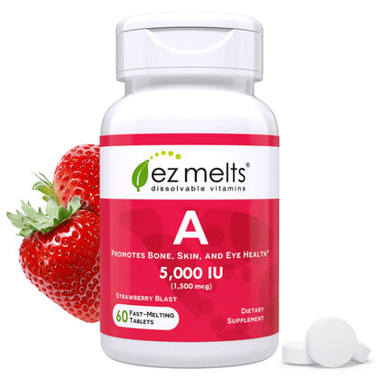 EZ Melts Vitamine A 5 000 UI comprimés dissous vue de face