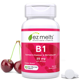 EZ Melts Vitamine B1 Dissolvante 25 mg, boîte avant
