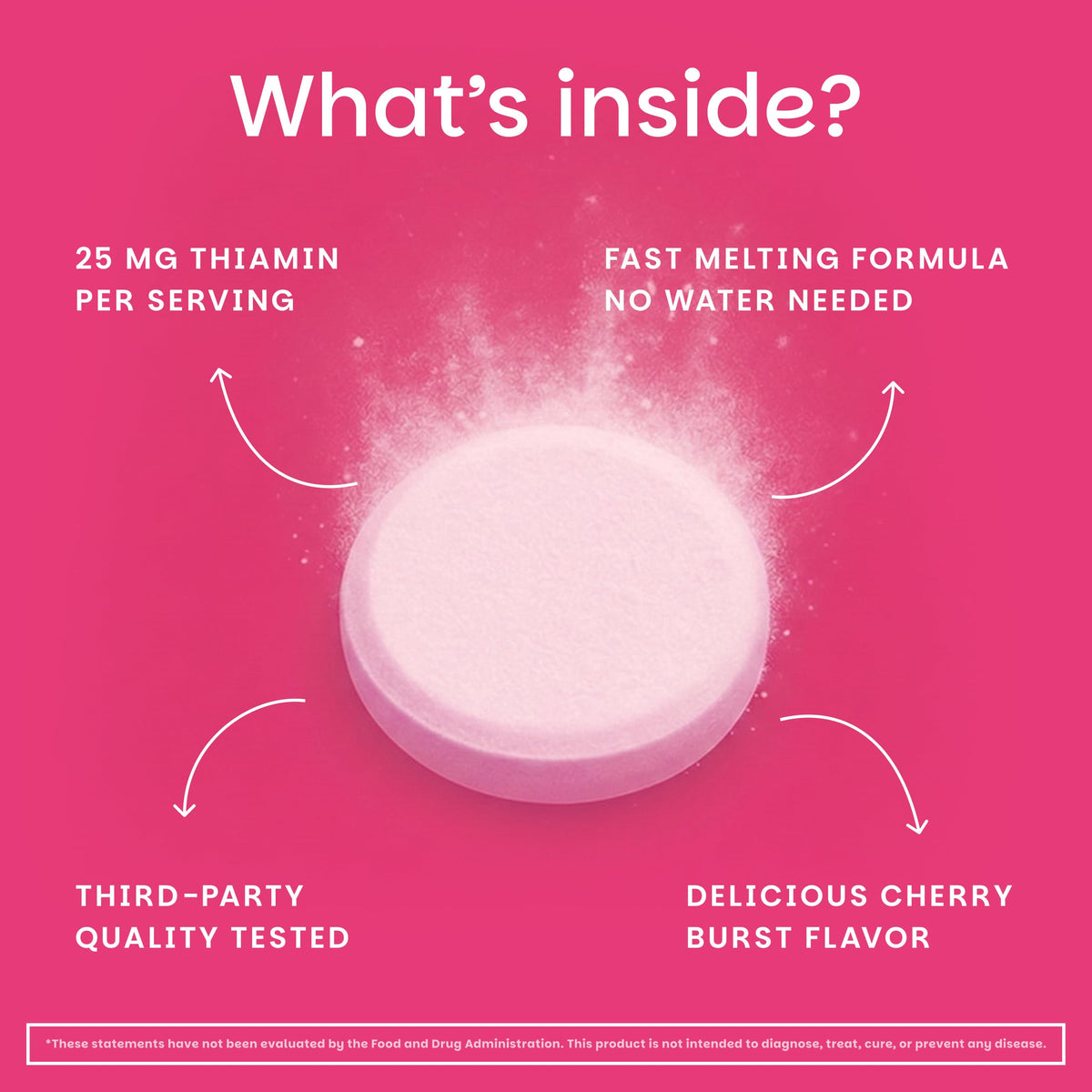 EZ Melts Vitamine B1 Dissolvante 25 mg, comprimés dans une main