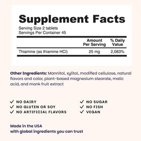 EZ Melts Vitamine B1 Dissolvante 25 mg, vue latérale de la boîte