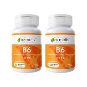 EZ Melts Vitamine B6 50 mg 120 comprimés Orange Blast vue de face