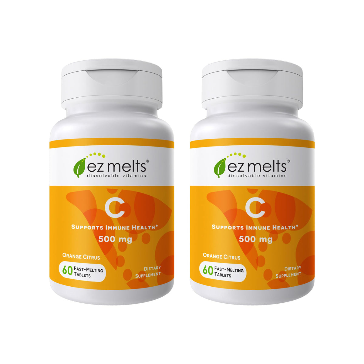 EZ Melts Vitamine C 500 mg 120 tablettes orange vue de face