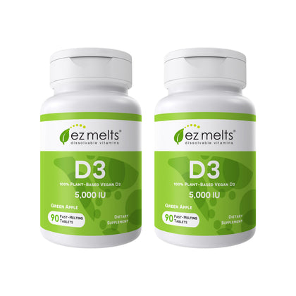 EZ Melts Vitamine D3 5 000 UI 180 comprimés en boîte