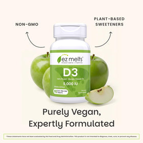 EZ Melts Vitamine D3 5 000 UI comprimés dans une main