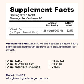EZ Melts Vitamine D3 comprimés en gros plan