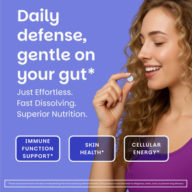 EZ Melts Zinc Dissolvables 30 mg, comprimé bleu en gros plan