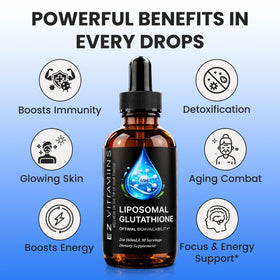EZ VITAMINS Glutathione Liposomal Liquide 60 ml étiquette