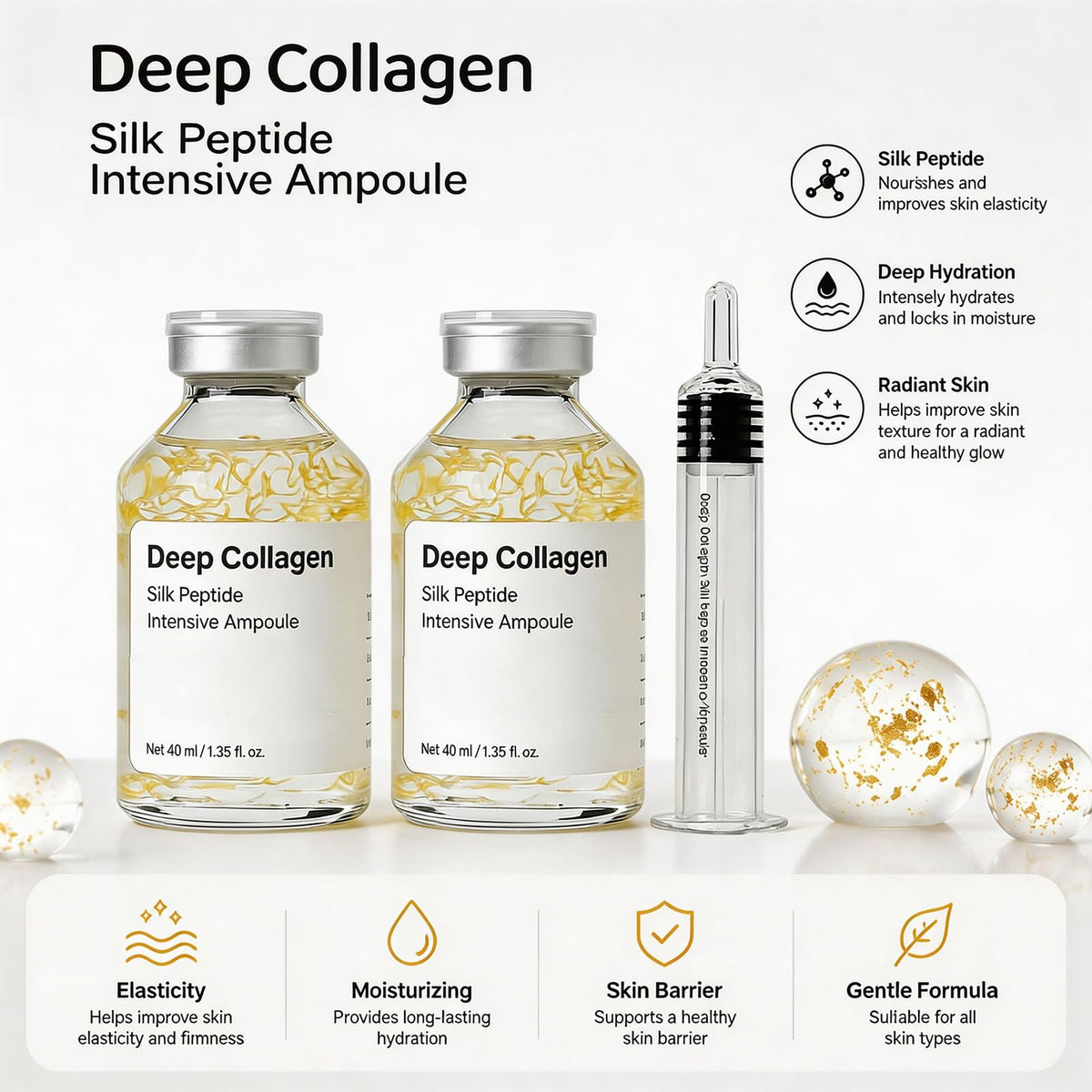 EZBNG Ampoule de Collagène Profond au Peptide de Soie - vue arrière