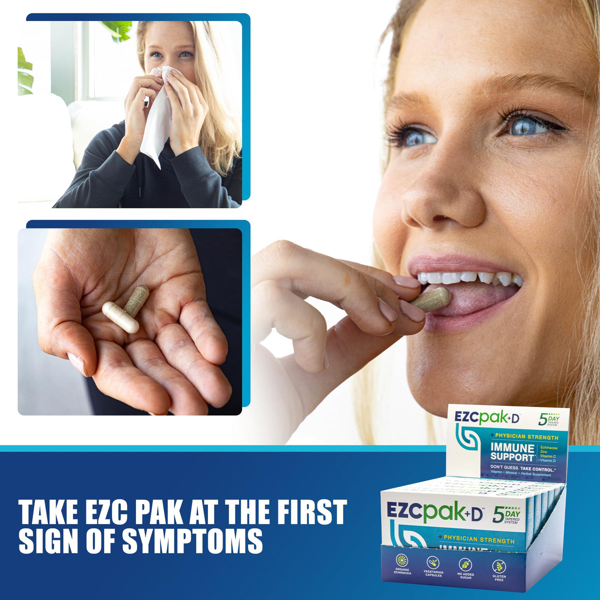 EZC Pak capsules de complément alimentaire avec Echinacée