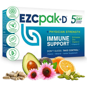 EZC Pak complément alimentaire 5 jours avec échinacée, vitamine C, zinc et vitamine D, vue de face
