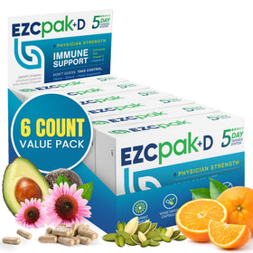 EZC Pak pack de 6 unités de complément alimentaire Echinacée, Vitamines C et D, Zinc