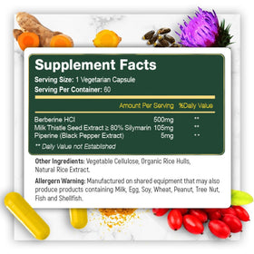EzyAbsorb Berbérine 500mg, gélules végétales avec étiquette