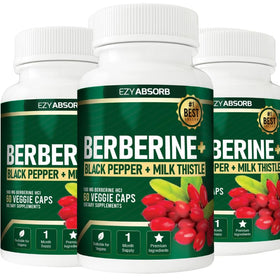 EzyAbsorb Berbérine 500mg, gélules végétales sur fond naturel