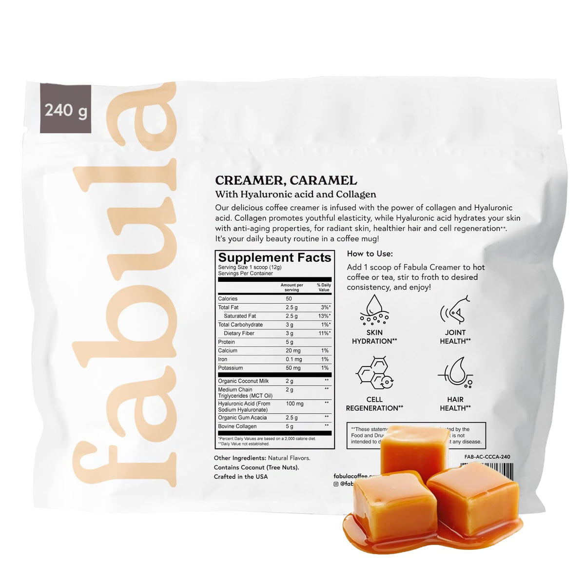 Fabula Crème à Café Collagène 281g avec cuillère