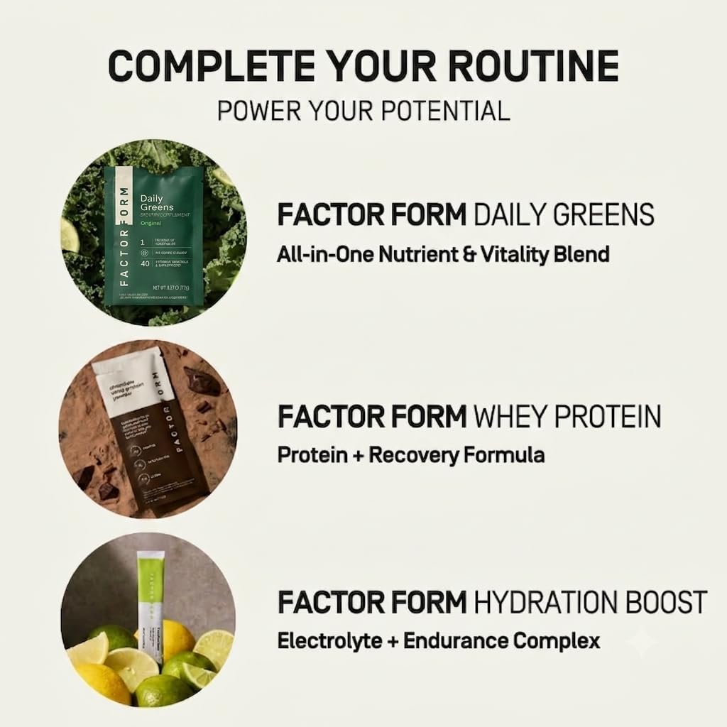 FACTOR FORM Daily Greens Poudre Super-aliment vue de côté