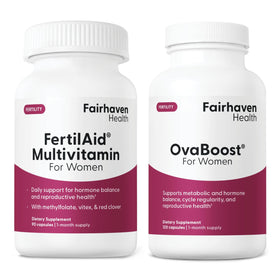 Fairhaven Health FertilAid pour Femmes et Ovaboost Combo 249g vue de face