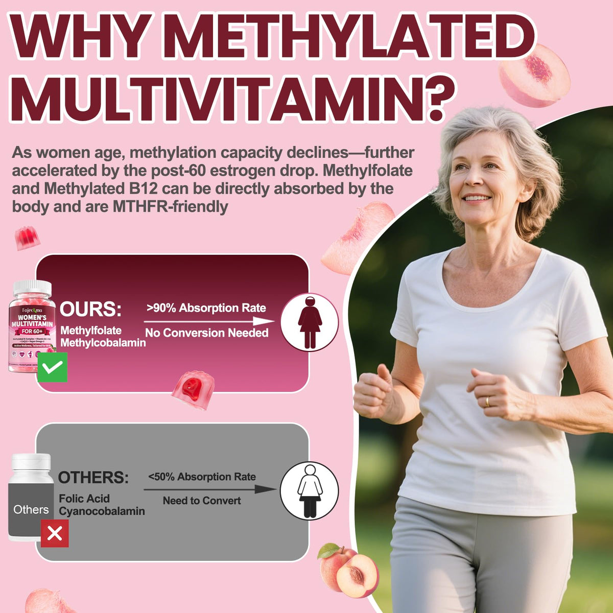 Fajeckma gummies multivitamines au goût pêche