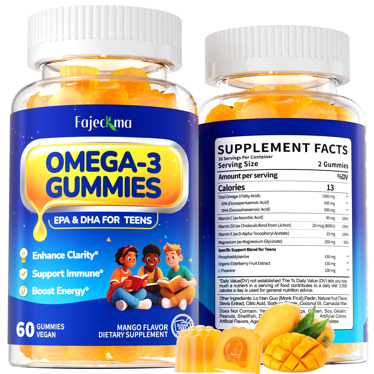 Fajeckma Gummies Omega-3 1000MG boîte vue avant