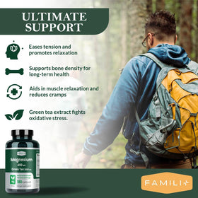 FAMILI+ Complément Alimentaire Magnésium 400mg - Capsules en bouteille