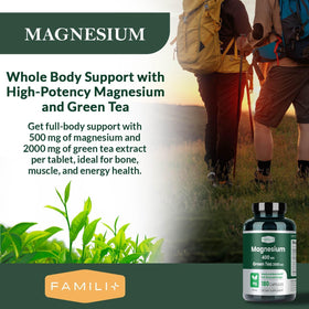 FAMILI+ Magnésium - Capsules sur une surface en bois