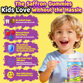 Famille heureuse prenant des Gummies de Safran ACEYO