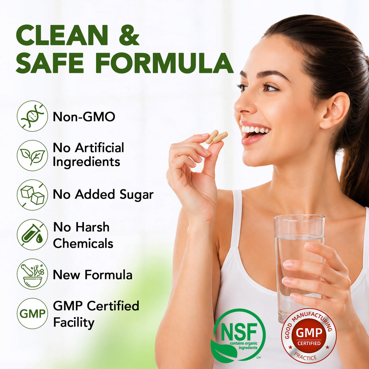 FANSHI Complément Alimentaire Drainage Lymphatique 90 Capsules avec ingrédients naturels en arrière-plan