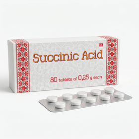 FARMAKOM Acide Succinique 80 comprimés solubles, emballage avant