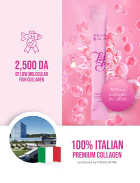 FARMER QUEEN Gyeol Collagen Plus+ stick paquet avec étiquette des ingrédients