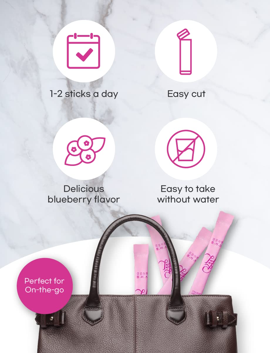 FARMER QUEEN Gyeol Collagen Plus+ stick paquet avec verre d'eau