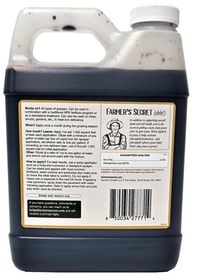 Farmer's Secret Fer Liquid 32oz étiquette et dosage recommandé