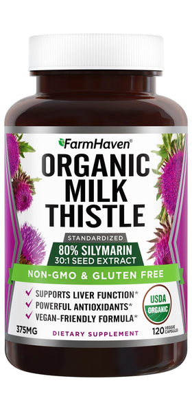 FarmHaven Chardon-Marie 120 capsules végétales bio - vue avant