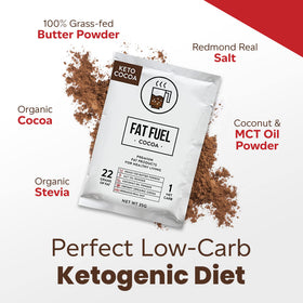Fat Fuel Keto Cocoa 22g, en préparation froide avec glaçons