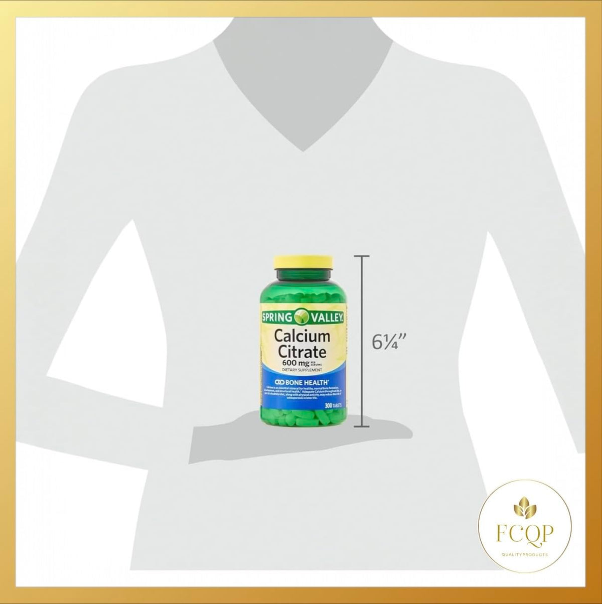 FCQP Calcium Citrate 600mg vue de côté