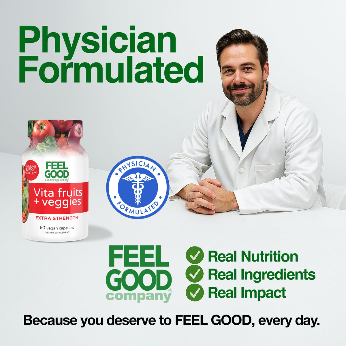 FEEL GOOD Capsules de Fruits et Légumes Bio 1000mg ouvertes avec capsules visibles
