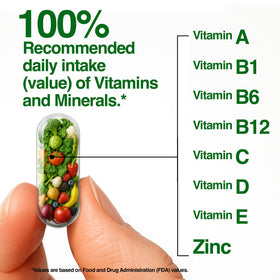 FEEL GOOD Capsules de Fruits et Légumes Bio 1000mg prise avec un verre d'eau