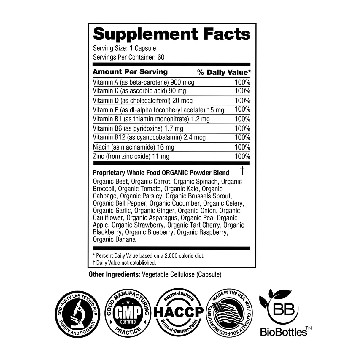 FEEL GOOD Vita Fruits et Légumes Capsules 60 comptant vue arrière