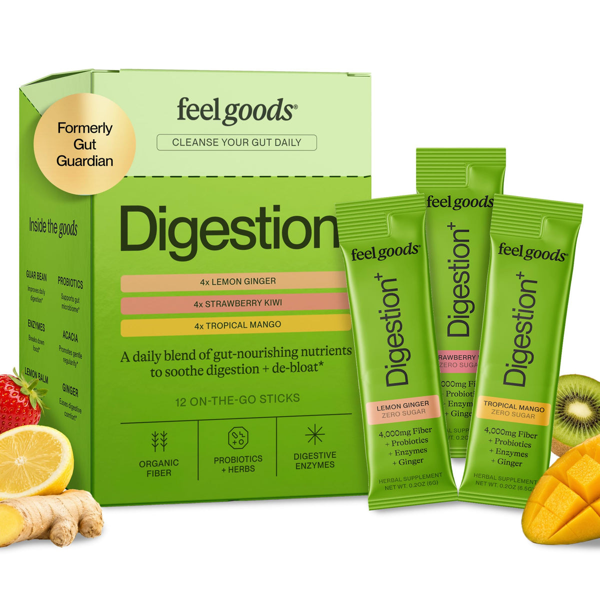 Feel Goods daily+ Poudre de Soutien daily, sachets individuels Citron Gingembre