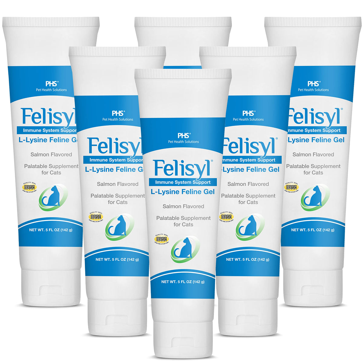 Felisyl Gel L-Lysine 5oz vue avant avec étiquette saumon