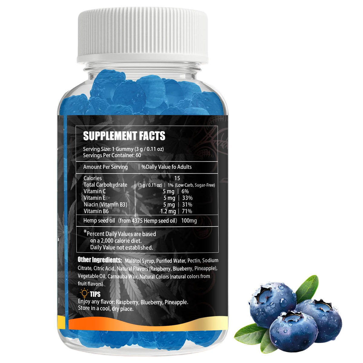 Felizlab Gummies au Chanvre avec une vue de l'arrière