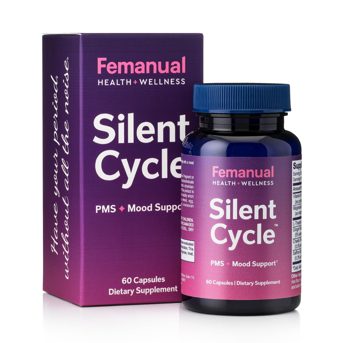 Femanual SilentCycle complément alimentaire 60 gélules végétales vue de face