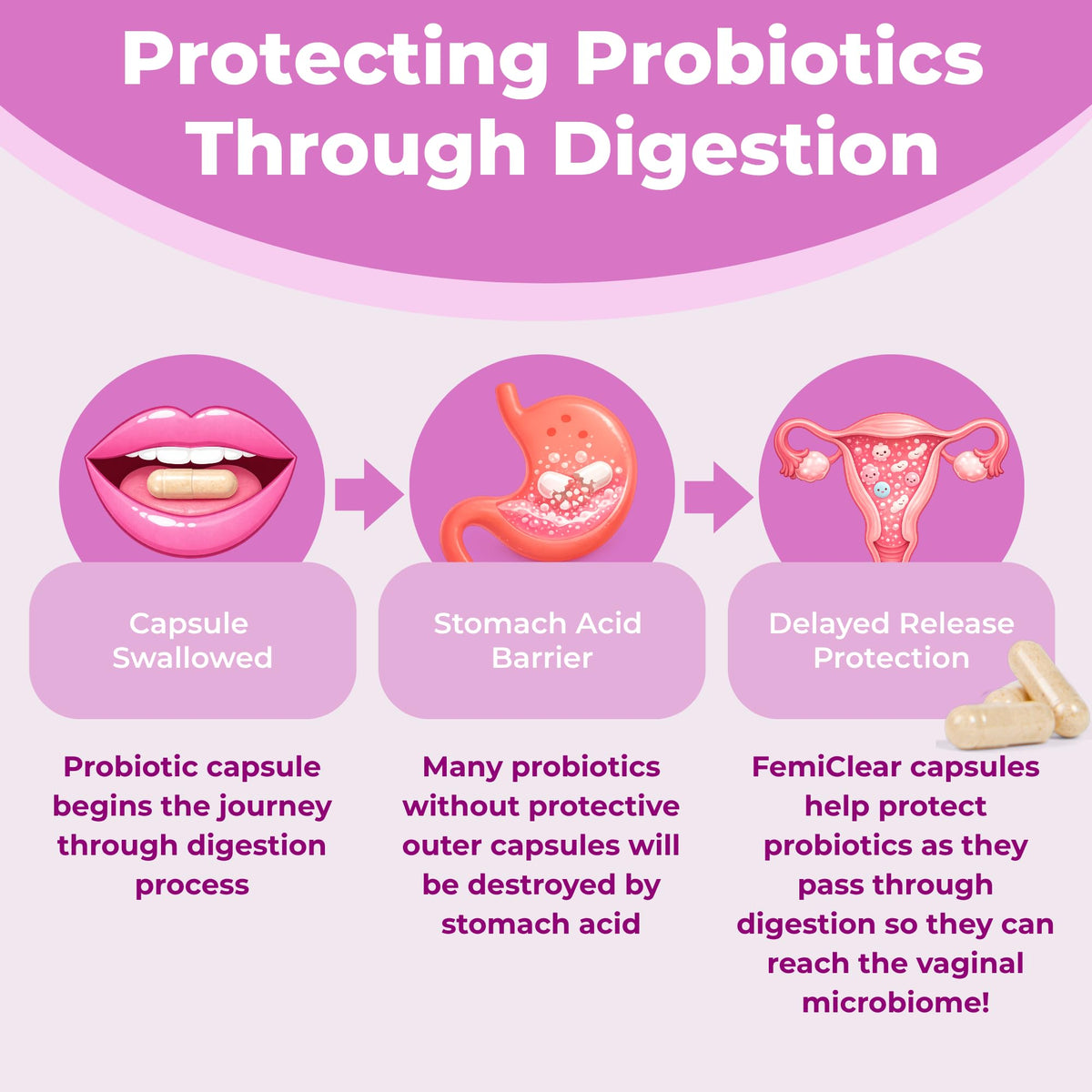 FemiClear Probiotiques Vaginales et nettoyant féminin