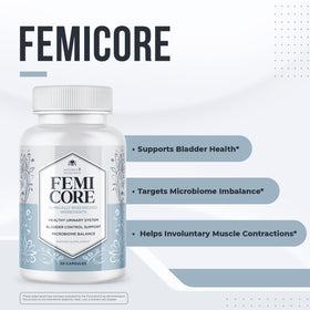 FemiCore bouteille avec 30 capsules visibles