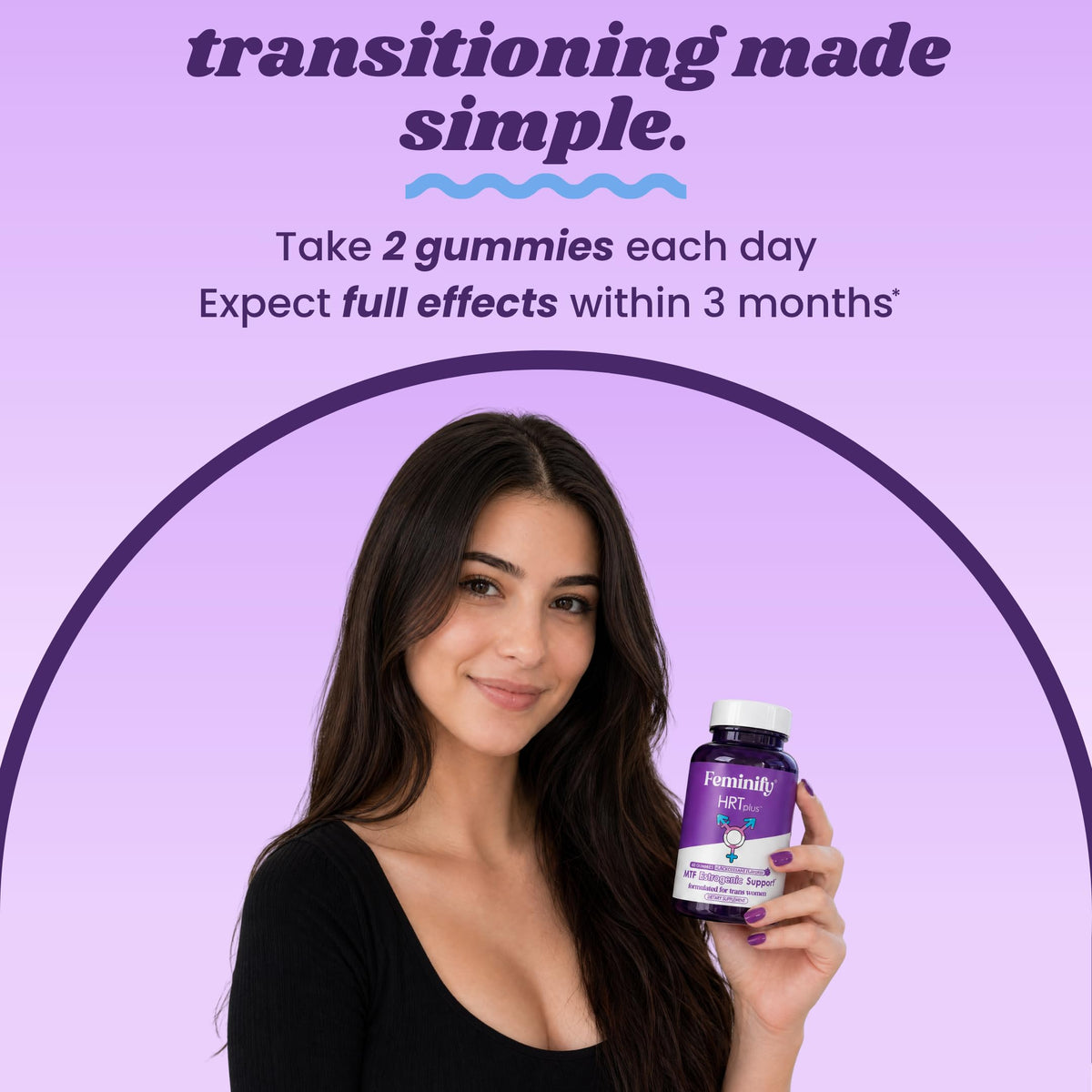 Feminify HRT+ Gummies avec un fond neutre