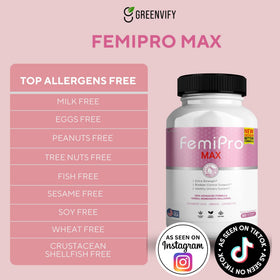 FemiPro MAX Complément Alimentaire 60 Capsules sur fond blanc